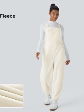 HALARA Cream Fleece Overalls NWT